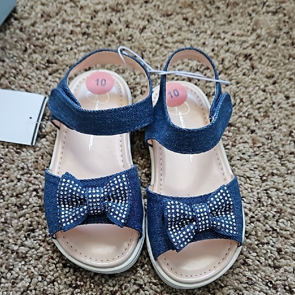 Jessica simpson Sparkly Bow Denim Sandals brand new